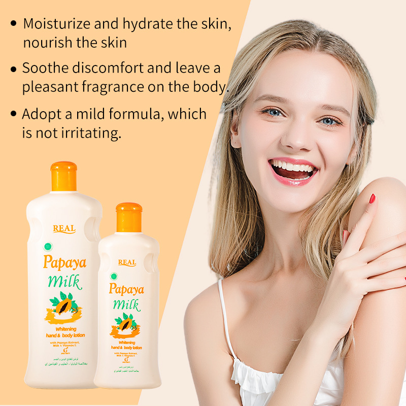 Foreign trade papaya Body Lotion for moisturizing, removing dry skin, hydrating and retaining fragrance, Women 600ml, cross-border Southeast Asia detail image 2