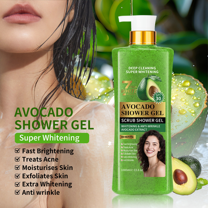 外贸木瓜磨砂沐浴露持久留香大瓶去角质跨境姜黄沐浴露详情图4