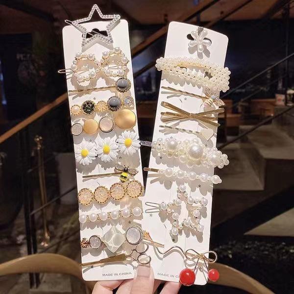 Teenage girl's side Korean-style pearl hair clip, hairpin, fringe clip, back head straight clip, summer clip headwear. Teenage girl's side Korean-style pearl hair clip, fringe clip, back head straight clip, summer clip headwear detail image 5