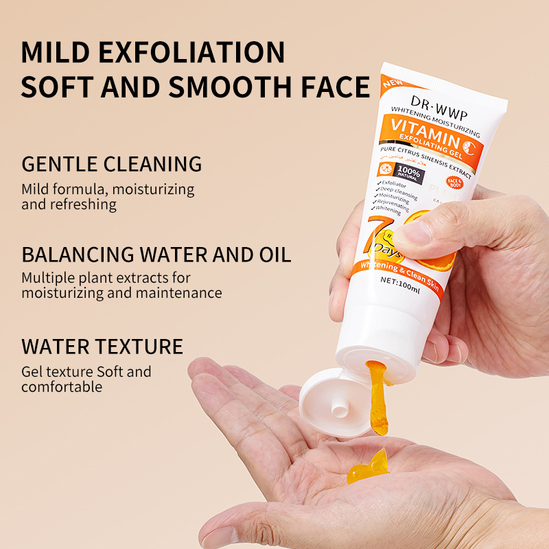 Cross-border aloe Vera Exfoliating Gel for facial exfoliation and brightening, 100g body exfoliating cream for export detail image 4