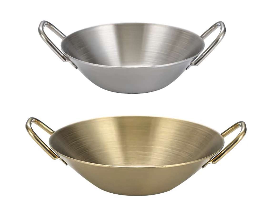 304 stainless steel Korean-style flavor plate, double-ear creative seasoning plate, kimchi plate, golden commercial barbecue restaurant sauce plate Item Picture
