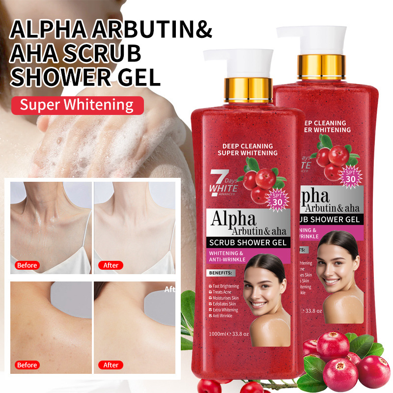 外贸木瓜磨砂沐浴露持久留香大瓶去角质跨境姜黄沐浴露详情图3