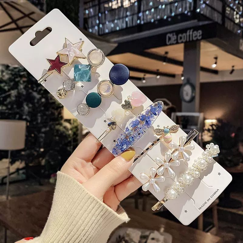 Teenage girl's side Korean-style pearl hair clip, hairpin, fringe clip, back head straight clip, summer clip headwear. Teenage girl's side Korean-style pearl hair clip, fringe clip, back head straight clip, summer clip headwear detail image 12