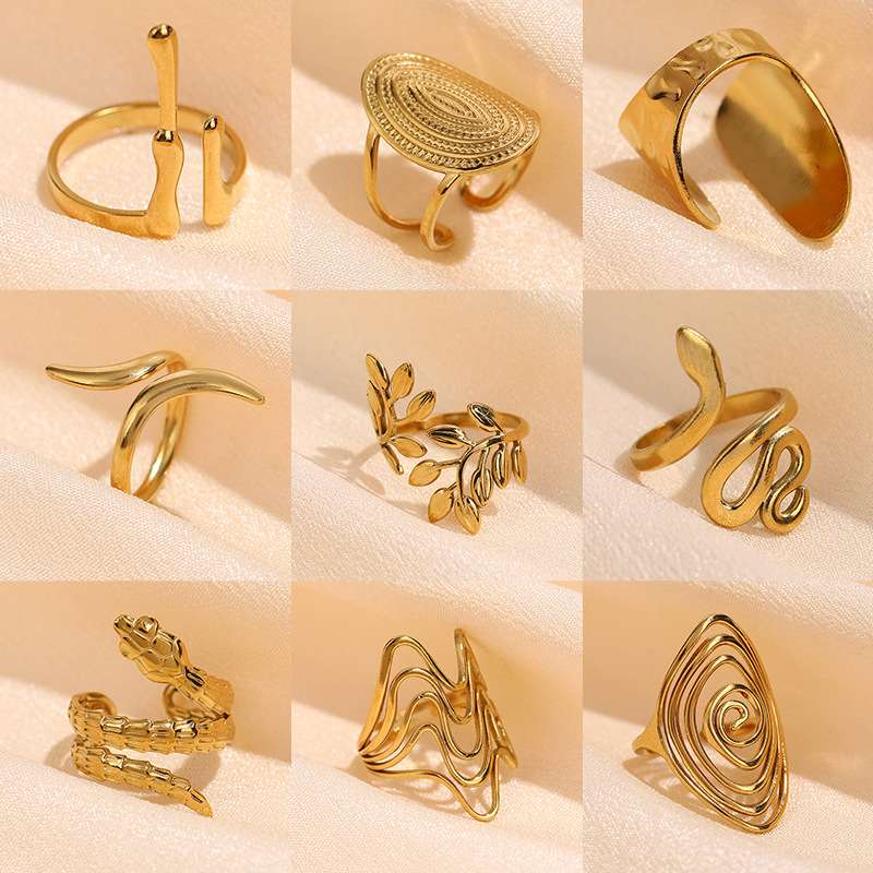 Stainless steel ring, open ring, hydraulic titanium steel jewelry ring, jewelry ring details Picture