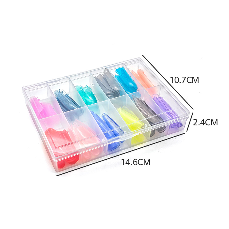 跨境12彩色水晶延长甲模盒装带刻度甲片快速光疗延长美甲甲片甲模 详情图4