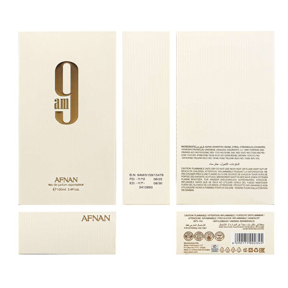 AFNAN 9PM Black Arabian Perfume Dubai Men's and Women's Fragrance Cross-border Export Strong Fragrance detail image 4