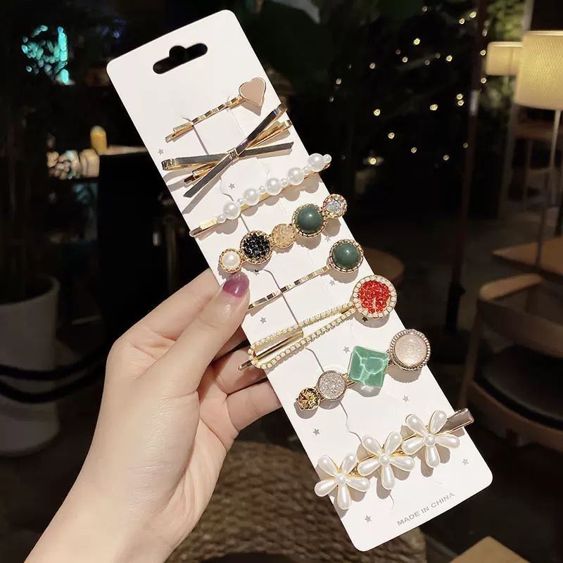 Teenage girl's side Korean-style pearl hair clip, hairpin, fringe clip, back head straight clip, summer clip headwear. Teenage girl's side Korean-style pearl hair clip, fringe clip, back head straight clip, summer clip headwear Specification image