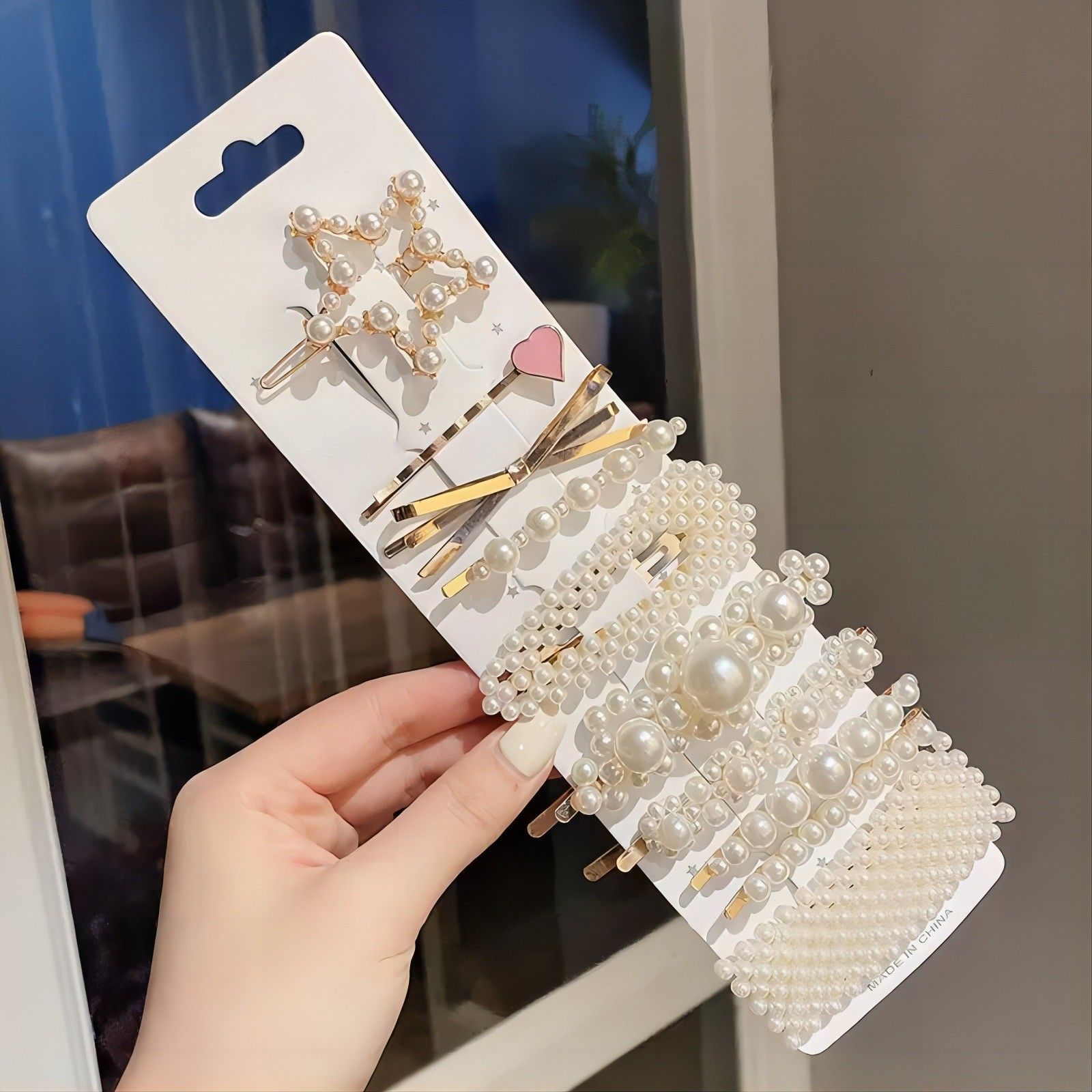 Teenage girl's side Korean-style pearl hair clip, hairpin, fringe clip, back head straight clip, summer clip headwear. Teenage girl's side Korean-style pearl hair clip, fringe clip, back head straight clip, summer clip headwear detail image 6