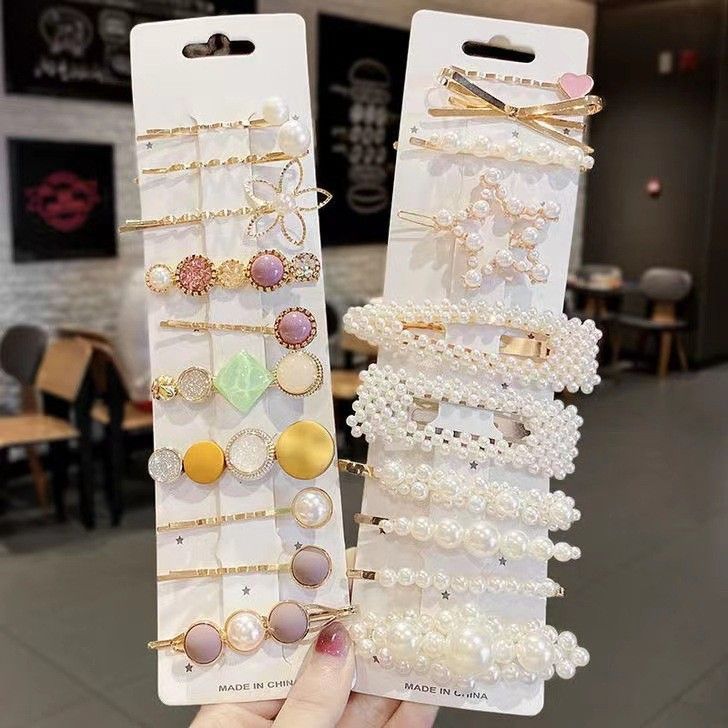 Teenage girl's side Korean-style pearl hair clip, hairpin, fringe clip, back head straight clip, summer clip headwear. Teenage girl's side Korean-style pearl hair clip, fringe clip, back head straight clip, summer clip headwear detail image 10