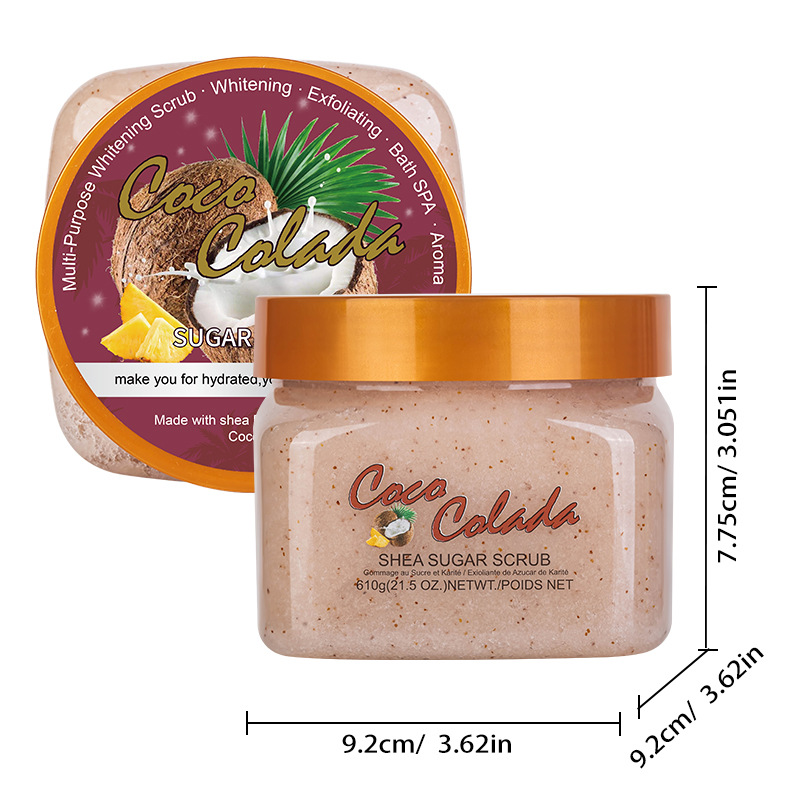 Cross-border sugar and salt body scrub Exfoliating Deep Cleansing Foreign trade coffee Bath salt Scrub 610g detail image 13