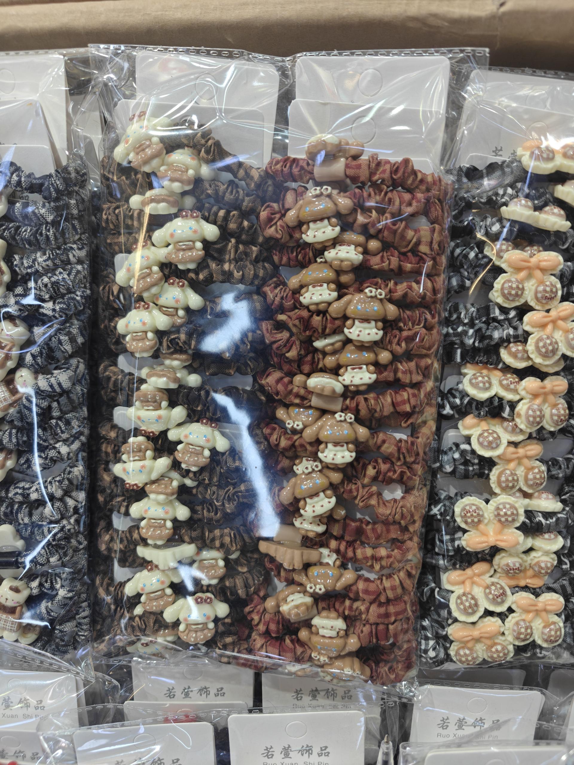 Korean-style children's hair tie, women's simple and fashionable leather band headwear, small intestine satin hair band, big brand style details Picture