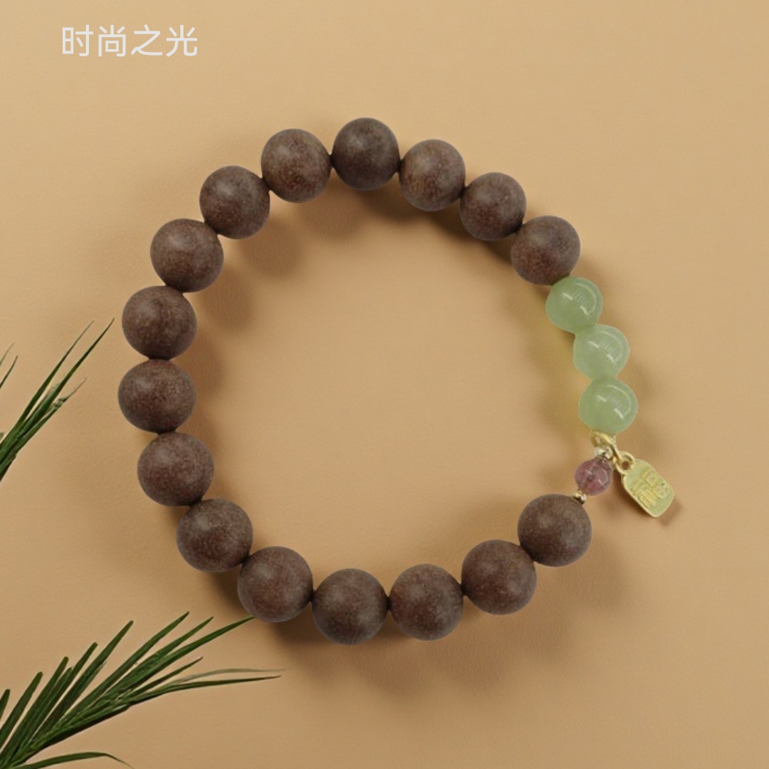 Intangible cultural heritage incense bead bracelet, jewelry, Bodhi traditional Chinese medicine bracelet, fashionable and versatile, men's and women's styles, natural material, large four-in-one fragrance type detail image 6