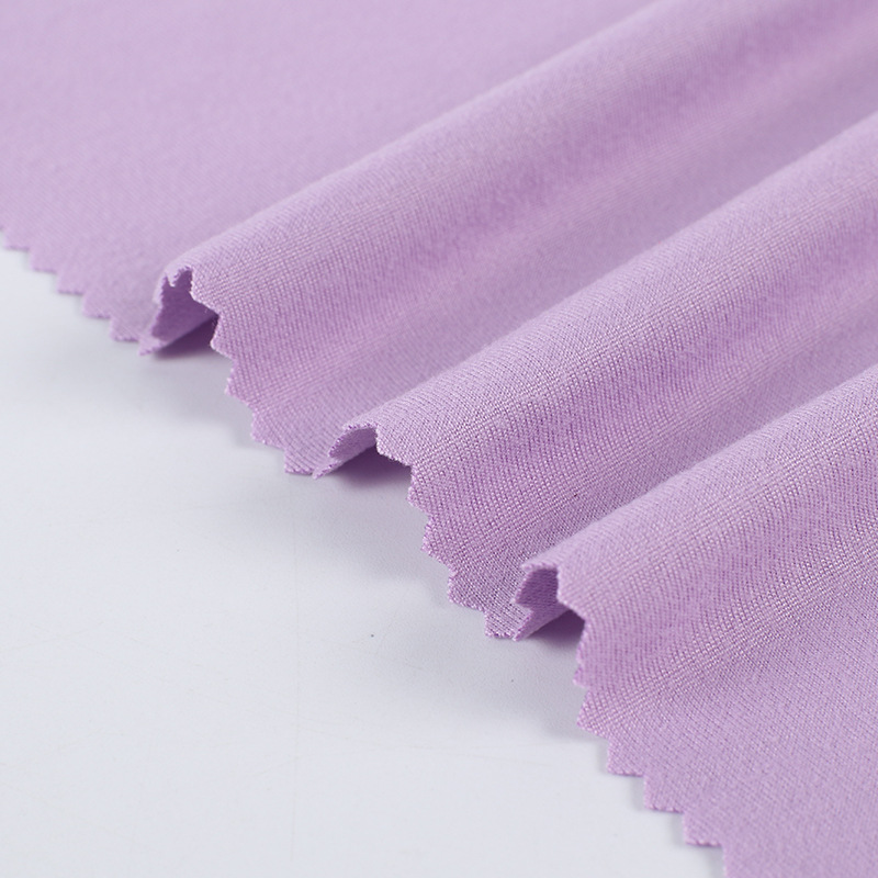 Customized 180g milk silk pull frame knitted fabric T-shirt, yoga wear sportswear fabric polyester ammonia four-sided elastic fabric Item Picture