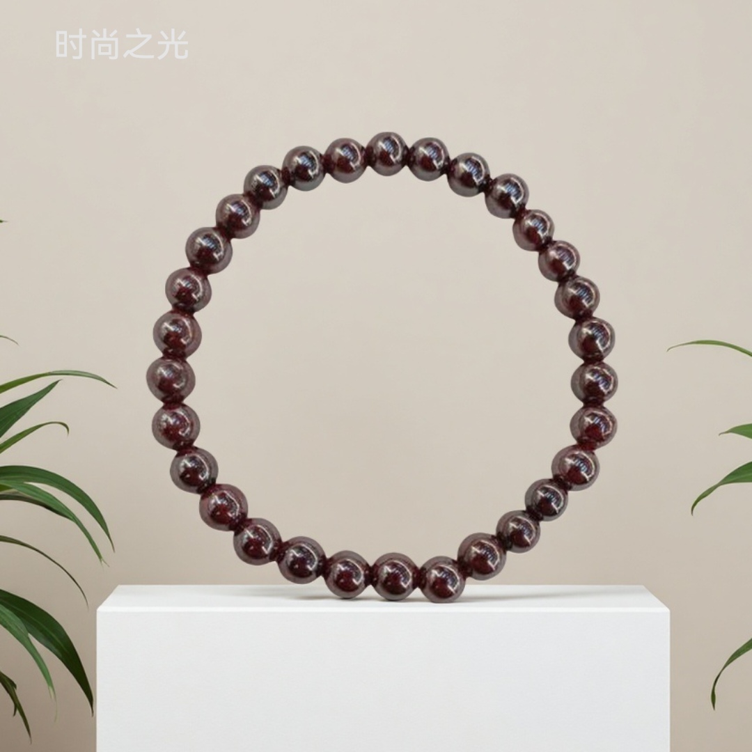 Natural pure cinnabar bracelet and jewelry, fashionable and trendy women's simple and versatile accessory gift, 6mm detail image 6