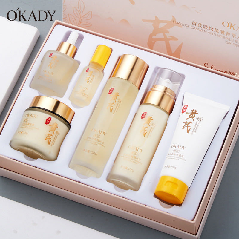 Opei Astragalus Anti-Wrinkle and Anti-Wrinkle Essence Six-Piece Skincare Set for Women's Moisturizing and Hydrating Skincare Set