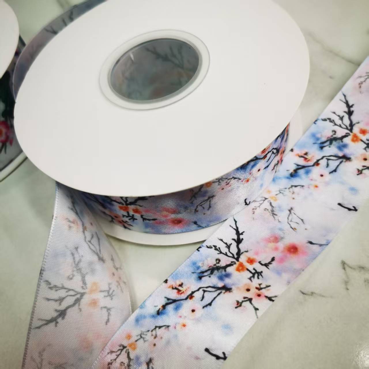 4厘米涤纶带印梅花汉服装饰服装辅料蝴蝶结礼品包装详情图4