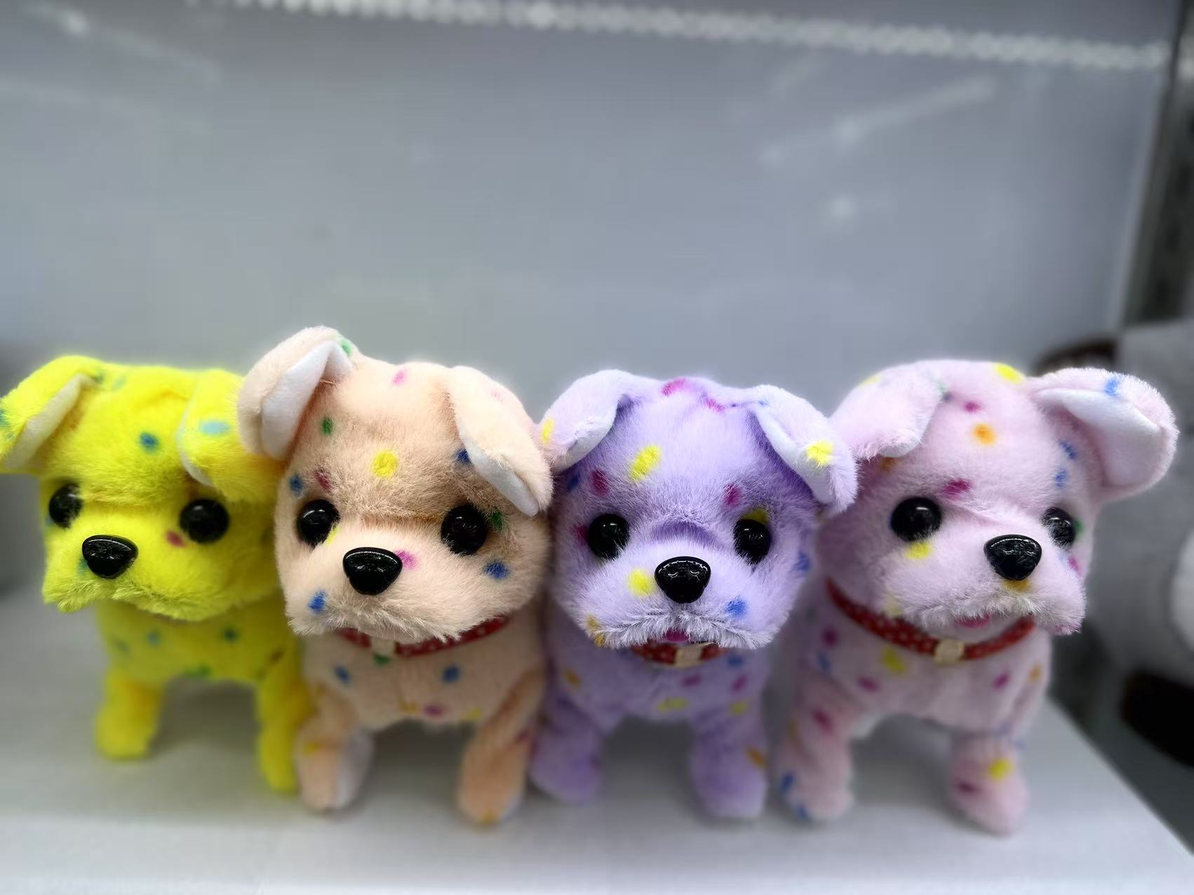 新款电动彩色斑点狗会走路带叫声地摊热卖厂家直销玩具