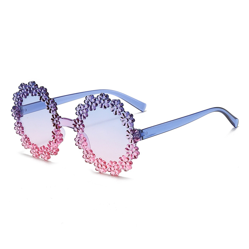 儿童防紫外线太阳镜宝宝防晒小雏菊花朵墨镜幼儿园毕业拍照眼镜女 详情图2