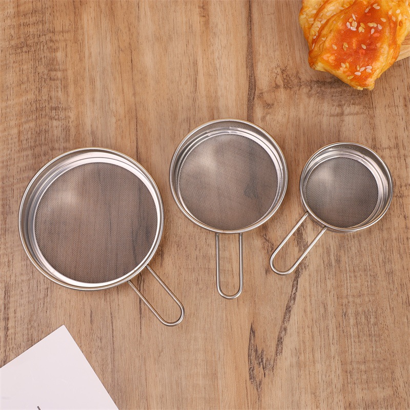 201不锈钢3PS手持迷你面粉筛 40目糖粉筛可可粉撒器烘焙家用网筛细节图
