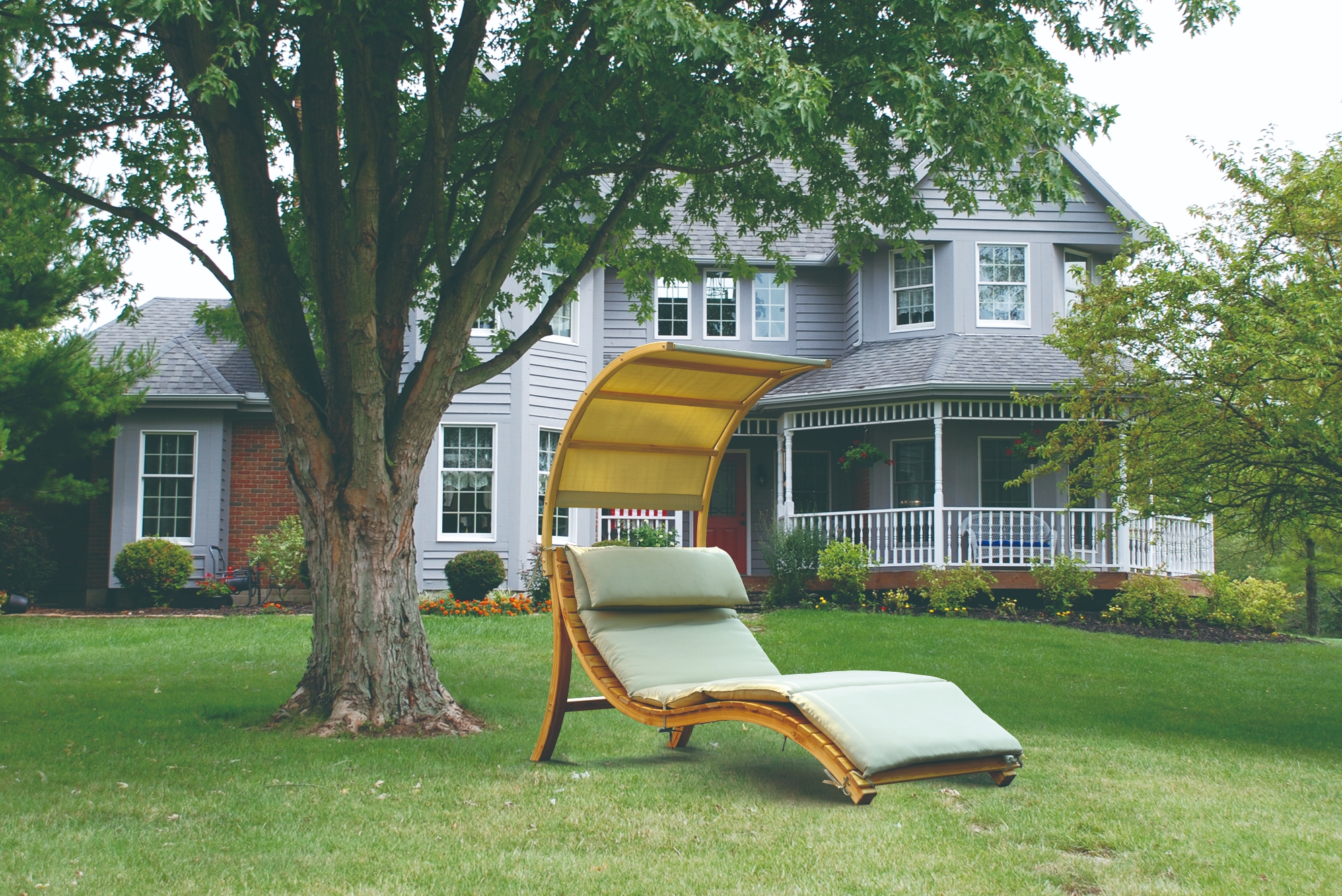 户外格兰陵木制躺椅