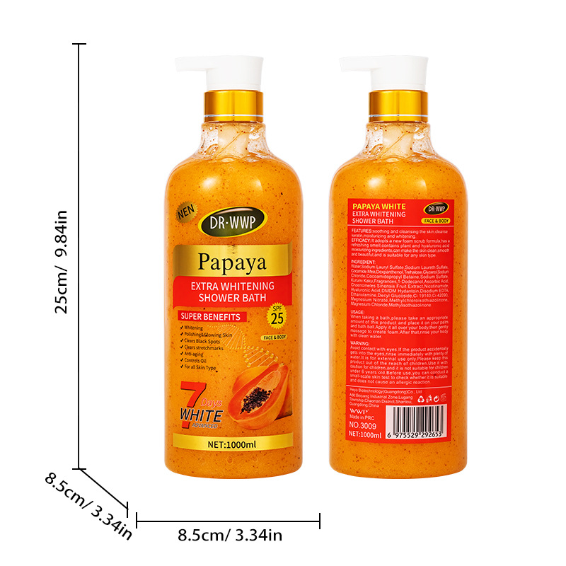 外贸牛奶磨砂去死皮沐浴露Exfoliating showergel1000ml出口非洲详情图6