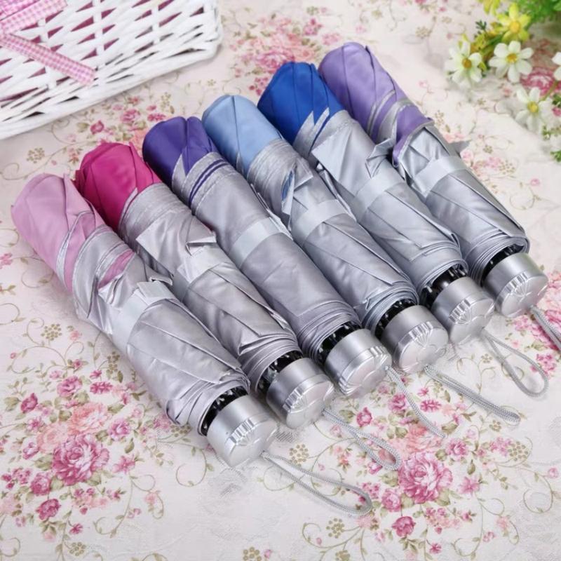 7K倒杆银胶伞 创意晴雨伞 定制 短柄三折遮阳伞太阳伞广告伞定制