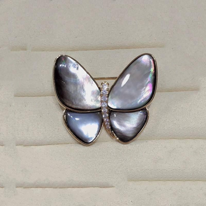 装饰晚舟同款蝴蝶胸针高档气质天然海贝精致西装胸花配饰别针女详情7