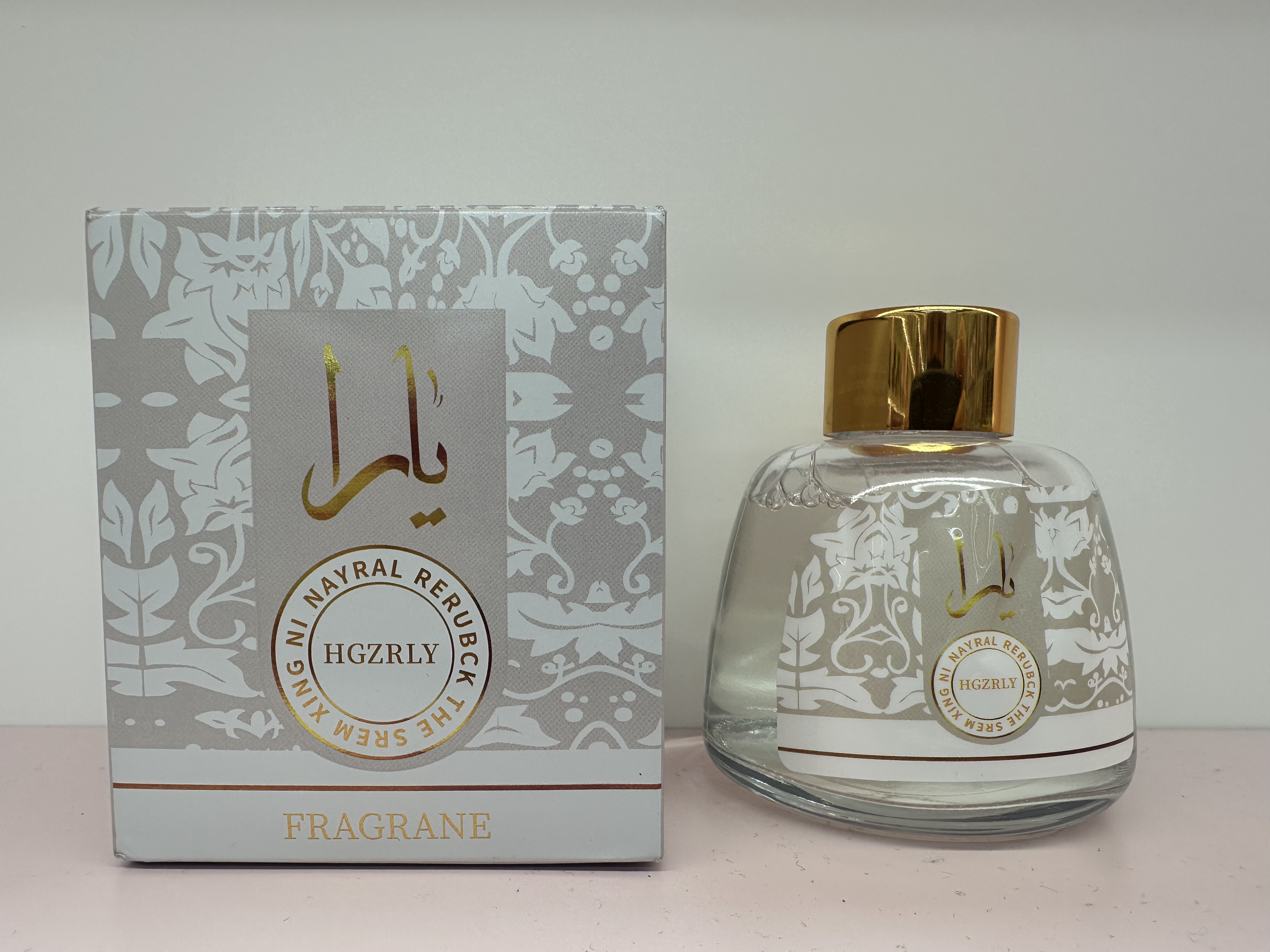 跨境优品120ML沙漠之花无火室内香薰带藤条（白色）