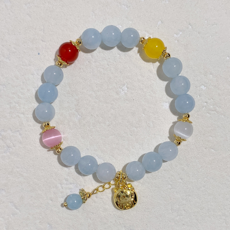 Wholesale of high-end and simple aquamarine bracelet gifts for women details Picture