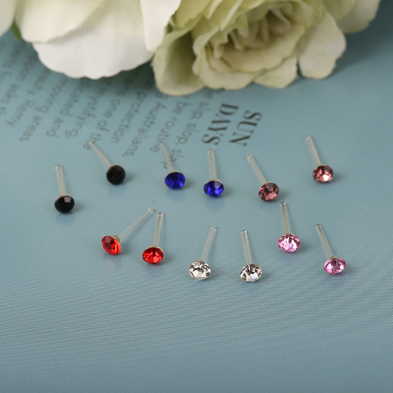 耳环饰品耳饰多彩水晶耳钉，简约时尚，点缀优雅气质，塑料36对金盒耳钉