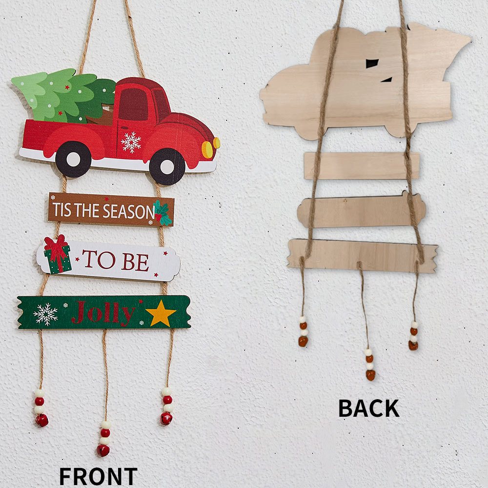 Cross-border Christmas pendants, wooden handicrafts, signboards, party scene decoration props and ornaments, Christmas tree hangers detail image 2