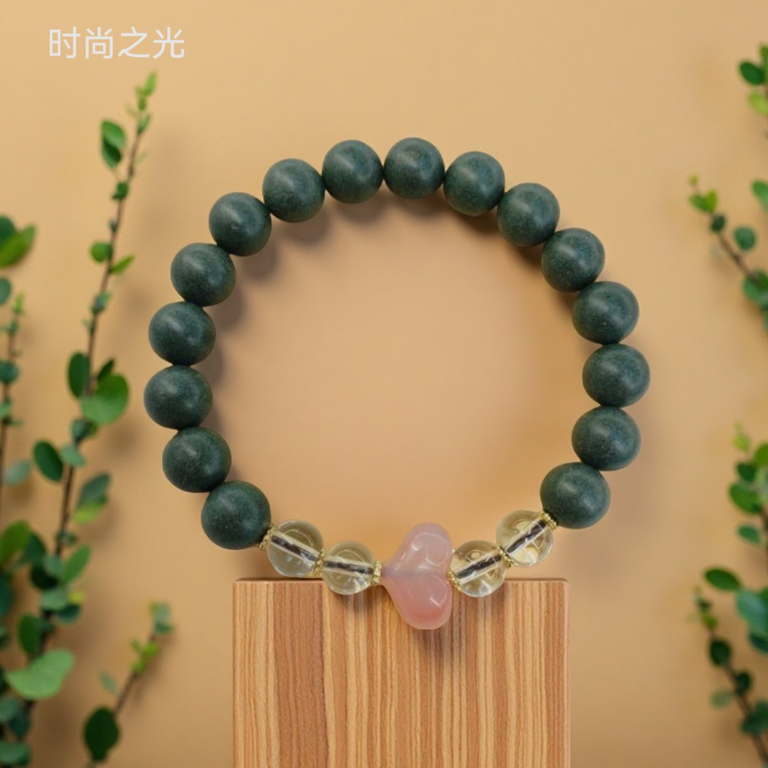 A variety of intangible cultural heritage Hexiangzhu traditional Chinese medicine bracelets, cultural and artistic accessories, Bodhi bracelets and jewelry for men and women, casual and fashionable, made of natural materials, Dream Spirit fragrance type detail image 4
