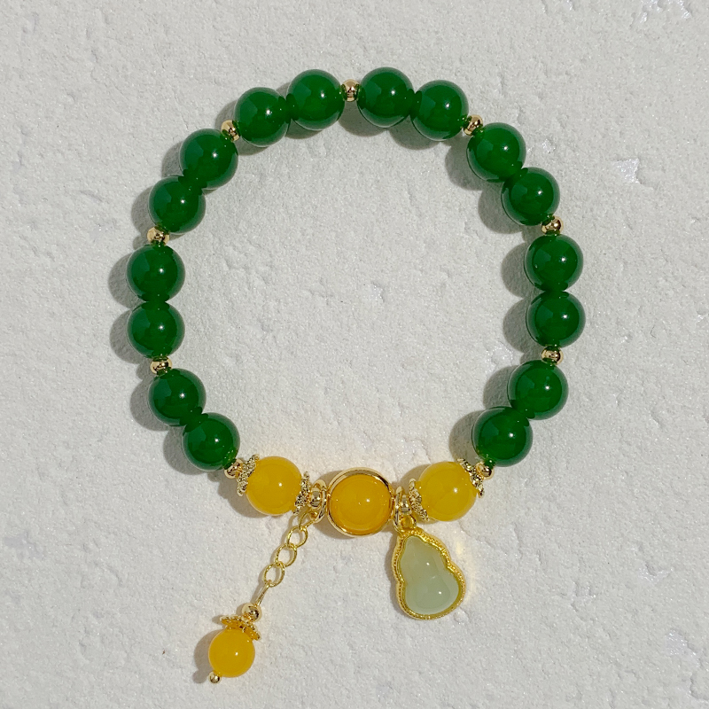 仿翠玉串珠手链小众手工新款新中式手串高级感国风闺蜜百搭款