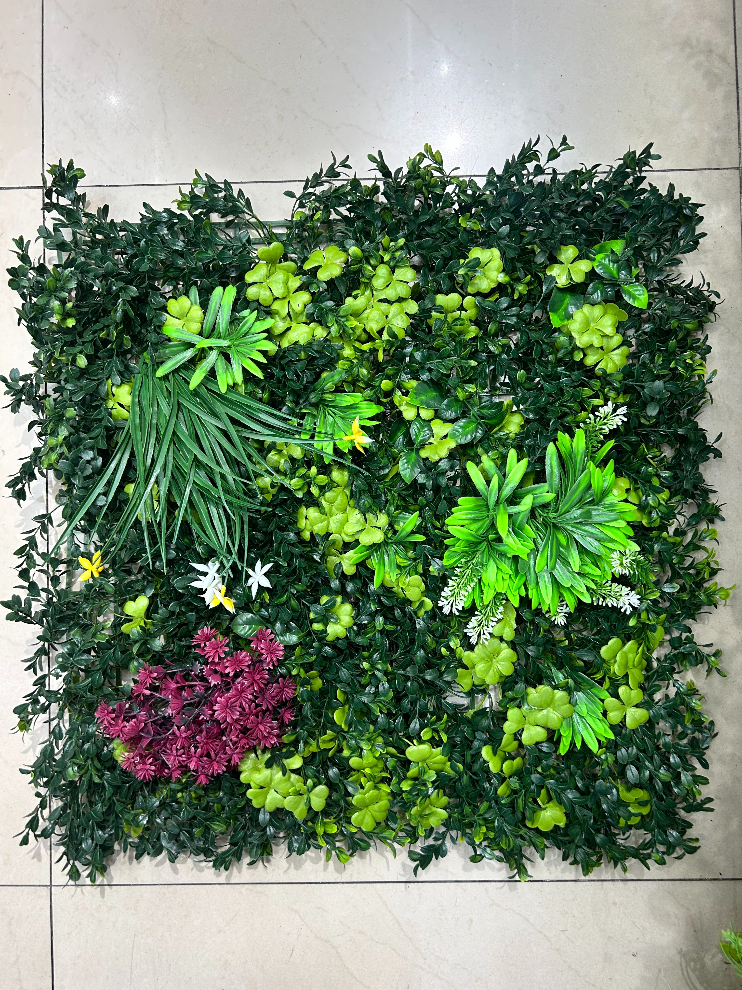 Customized cross-border supply of artificial plant walls, villa company image wall decoration, artificial flower wall, artificial green plant background wall details Picture