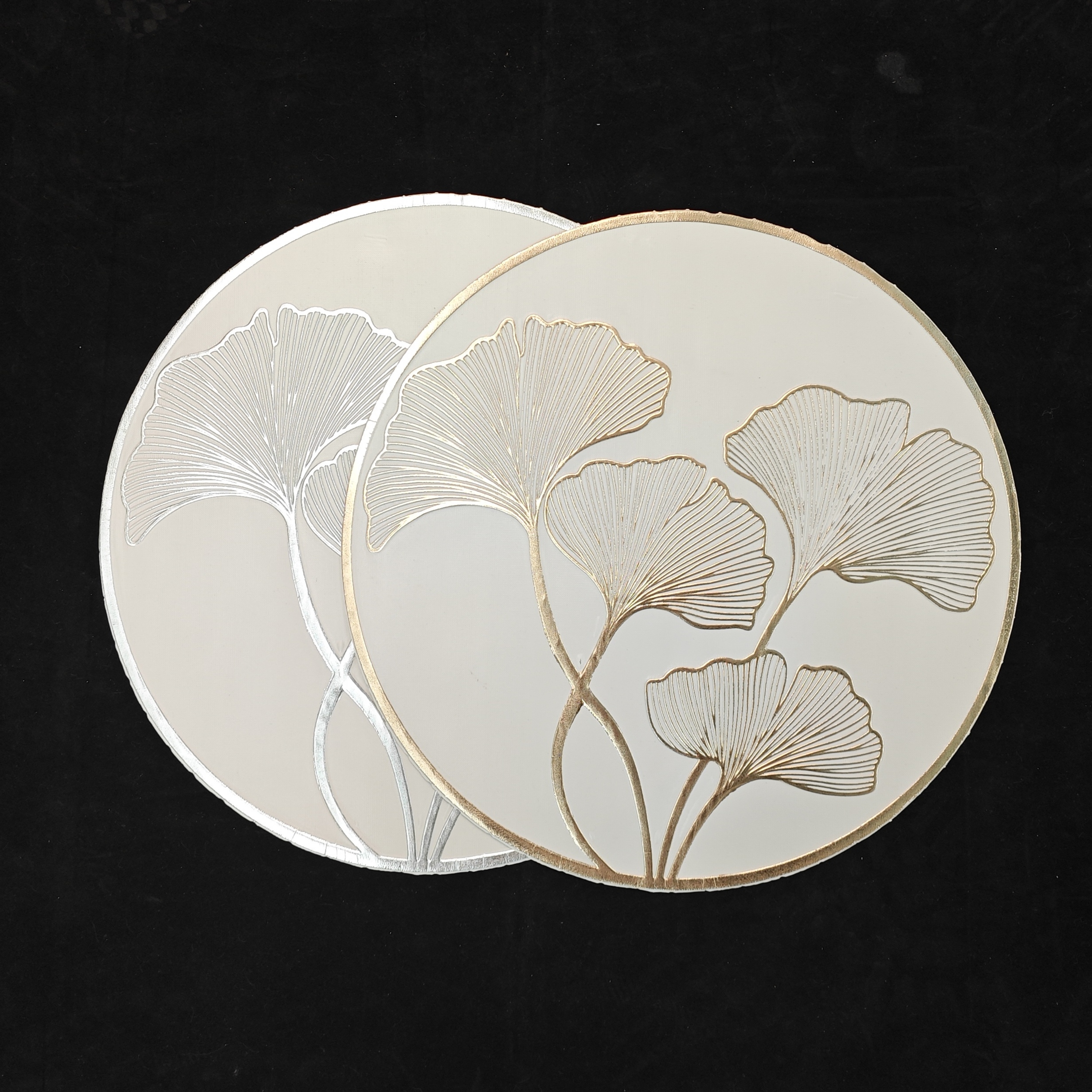 华渤餐垫加底烫金圆形镂空餐垫1