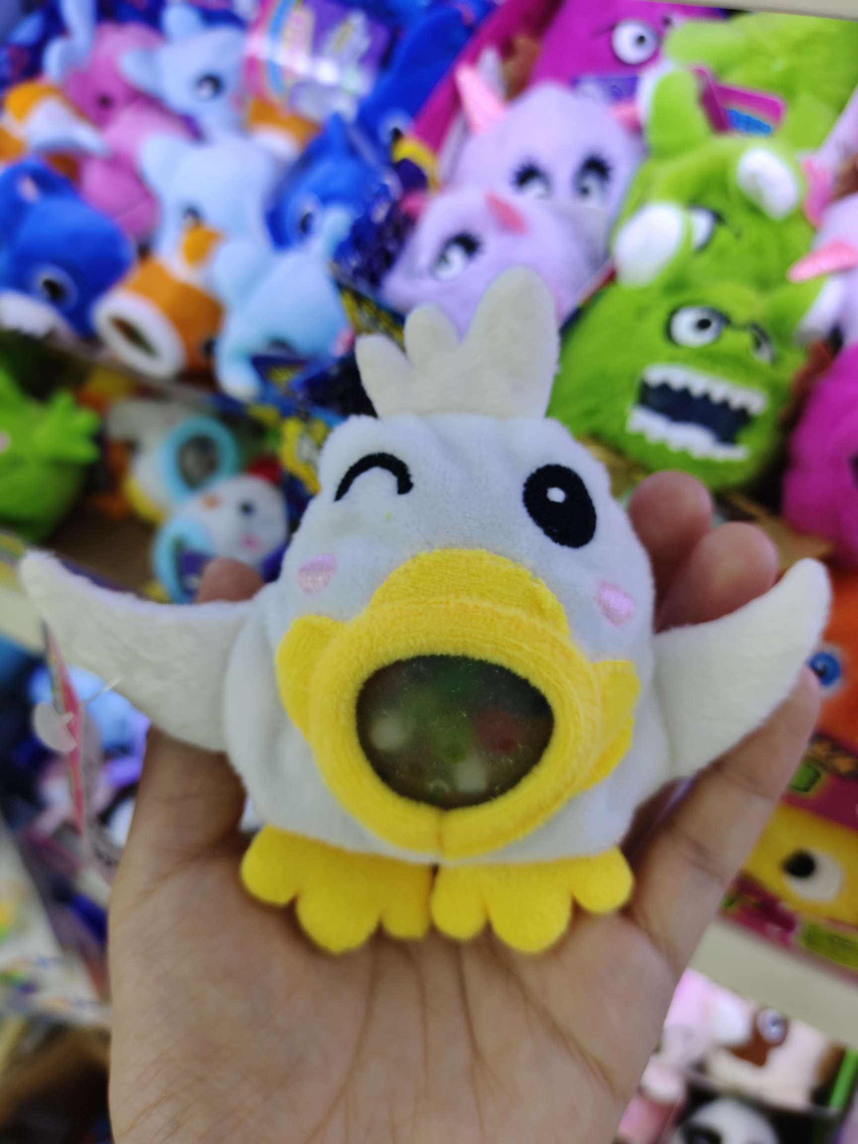 Cute plush stress-relieving pinching ball plush toy, monster series bead-spitting toy, stress-relieving toy, creative and trendy toy display box packaging detail image 15