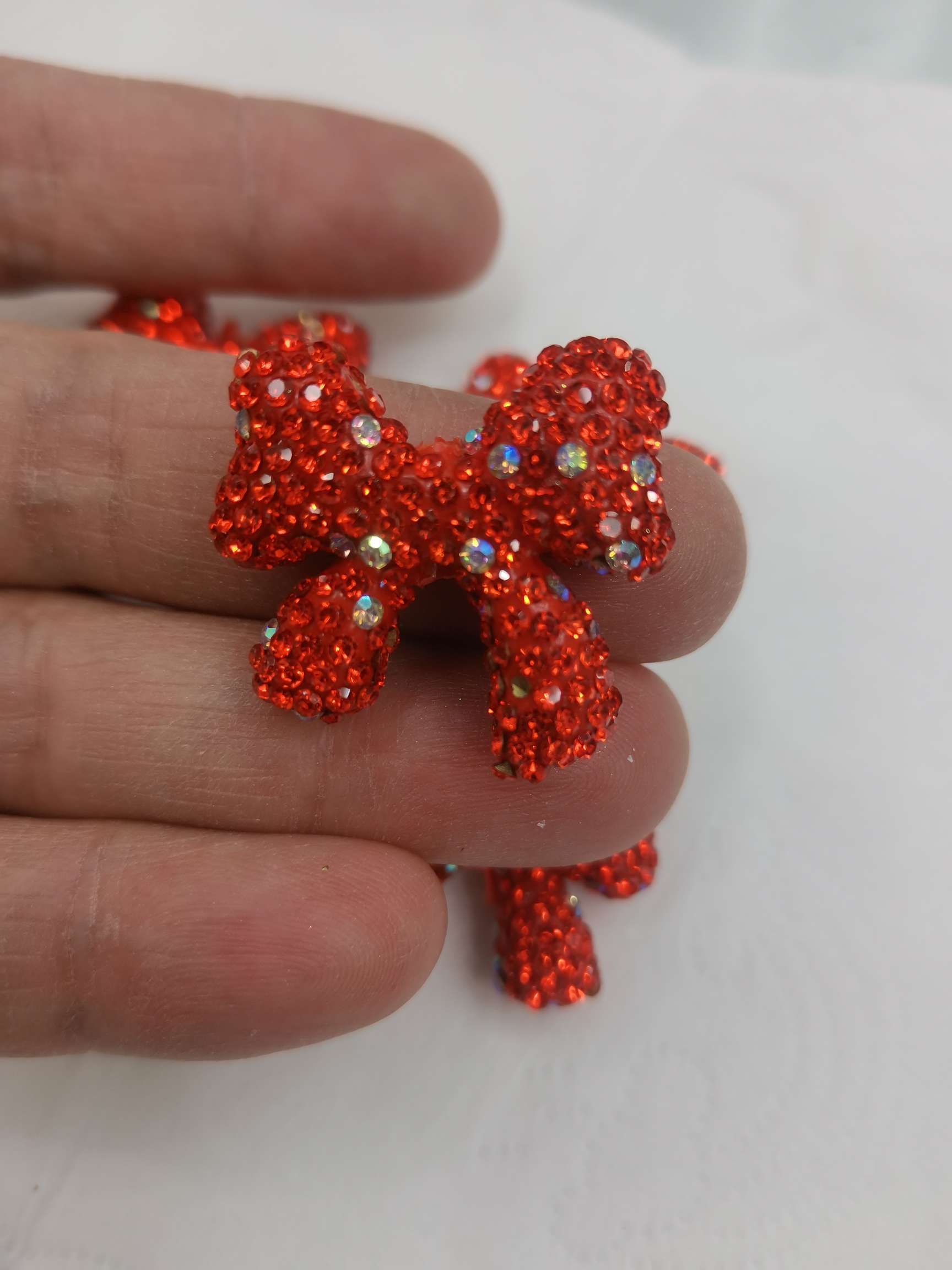 Orange small bow tie ribbon three-dimensional soft clay accessory Item Picture