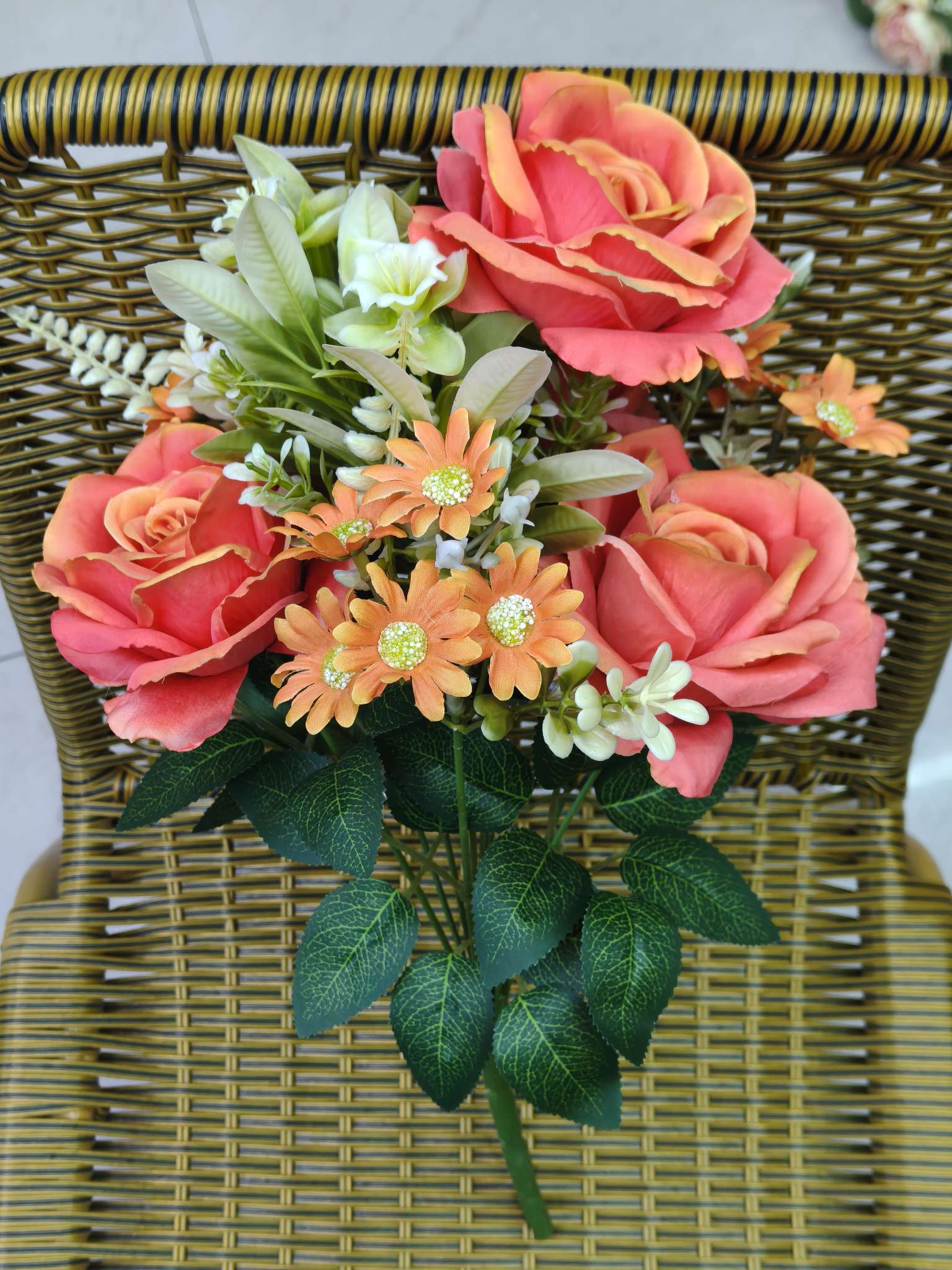 Simulated handicrafts, gift bouquets, home decoration techniques, simulated flower arrangements, Yiwu factory store, simulated flowers Specification image