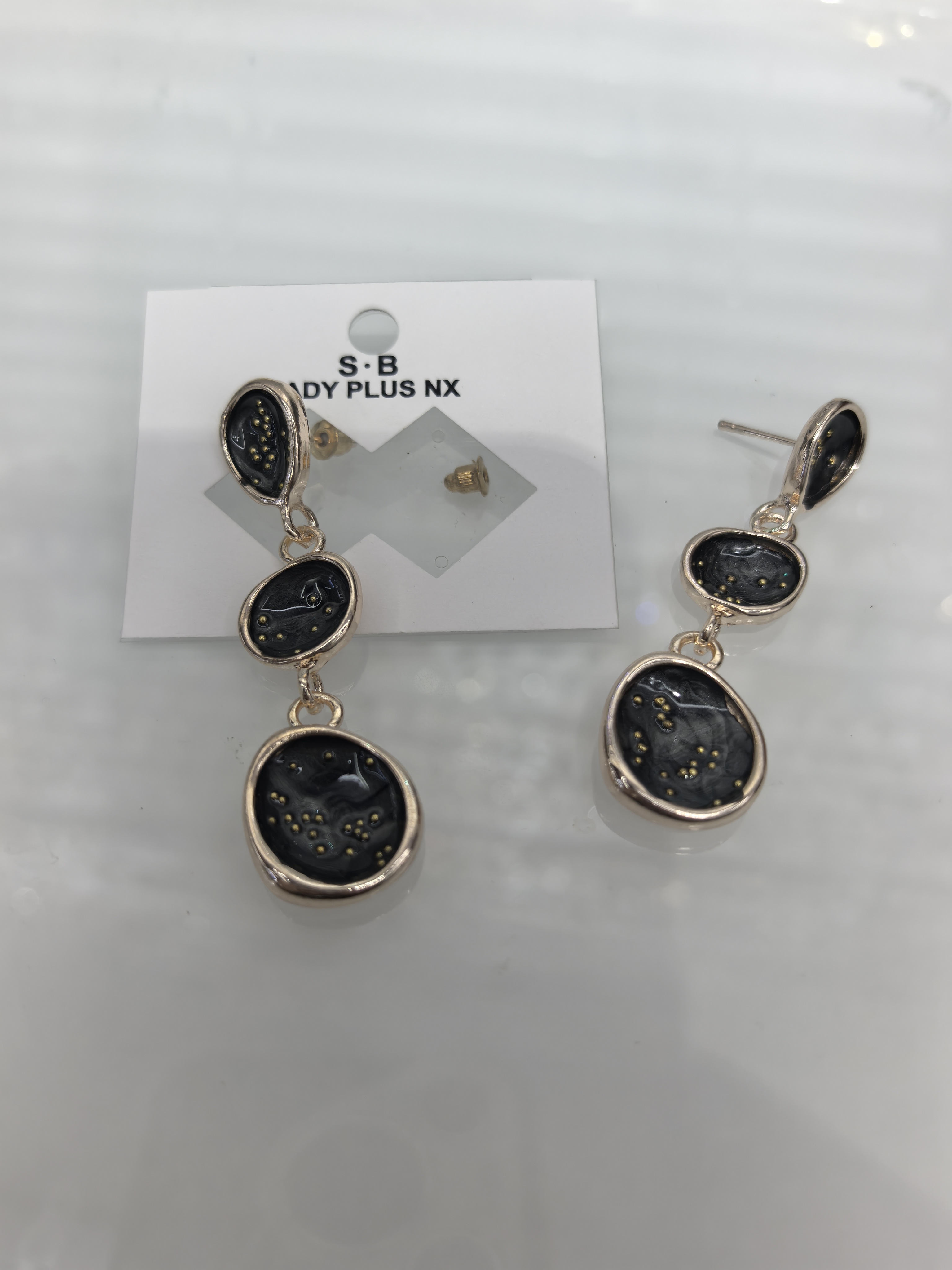 黑美人滴油饰品耳环耳饰烧焊锆石耳环烧焊耳环