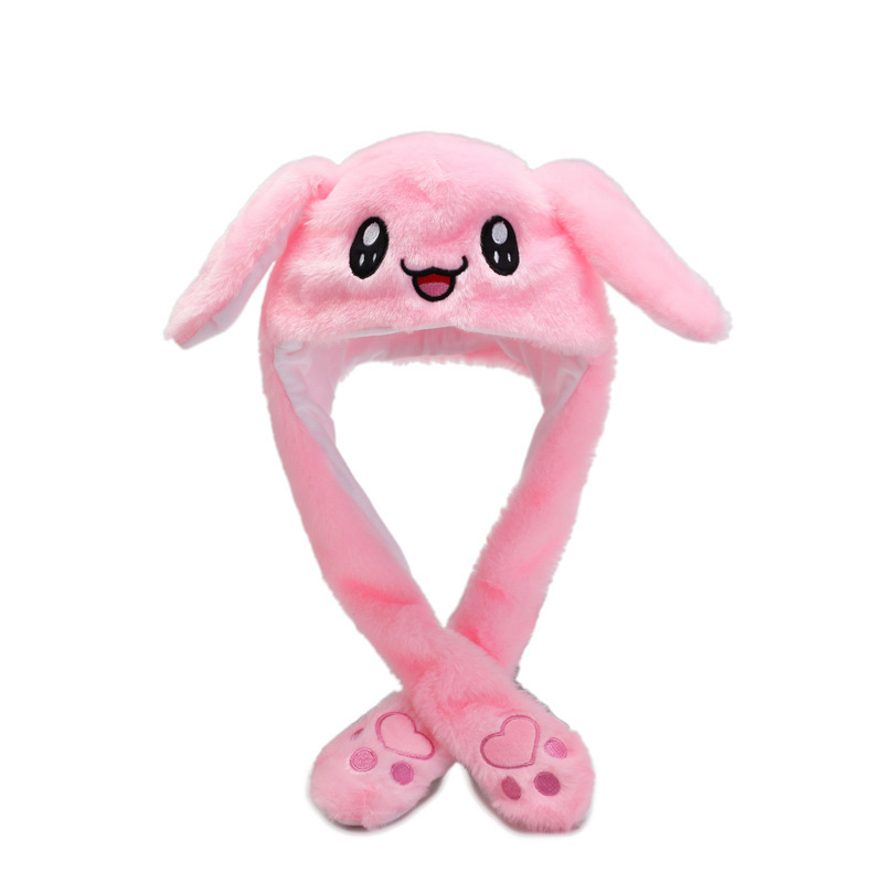 Parent-child style plush ear-moving hat, cartoon lighting hat, long ear-glowing hat, Douyin rabbit hat, children's headwear, hairpin, cute for children in summer Application Scenario