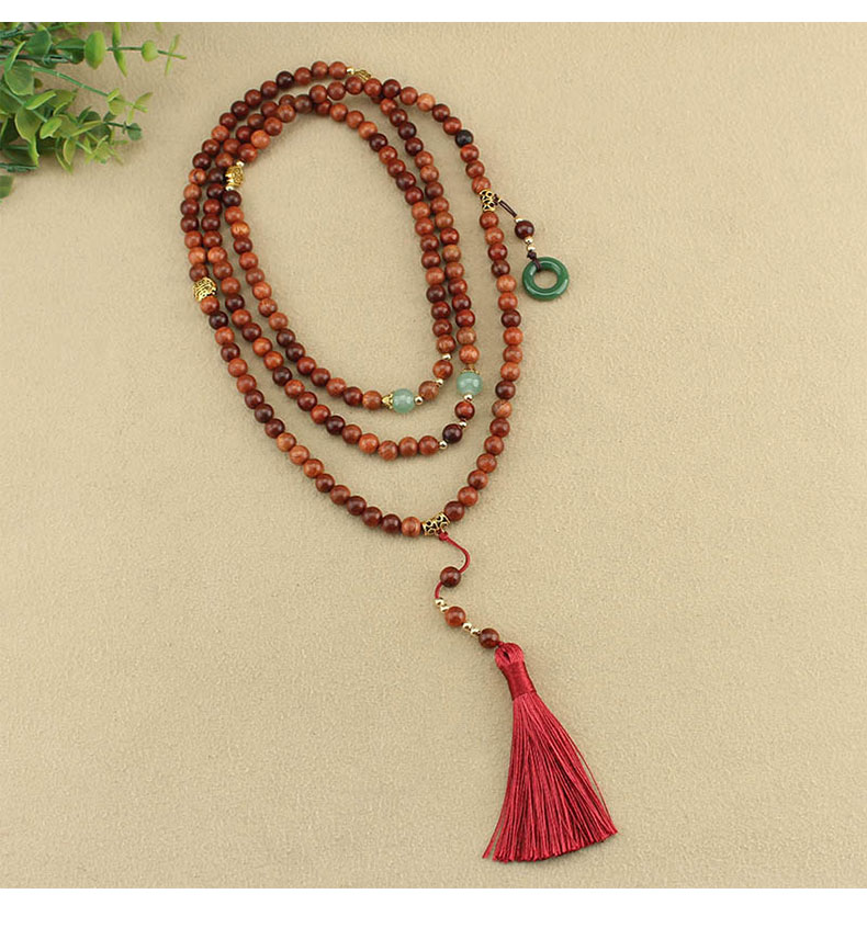  新中式平安扣流苏串珠斜挎链长款项链国风毛衣链古风背链旗袍配饰详情10