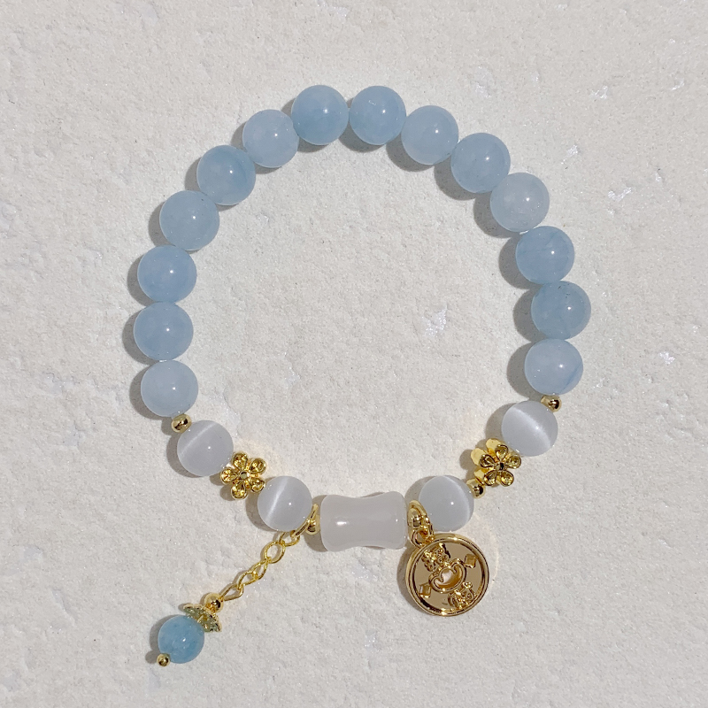 仿海蓝宝手链高级感简约手链女礼物批发