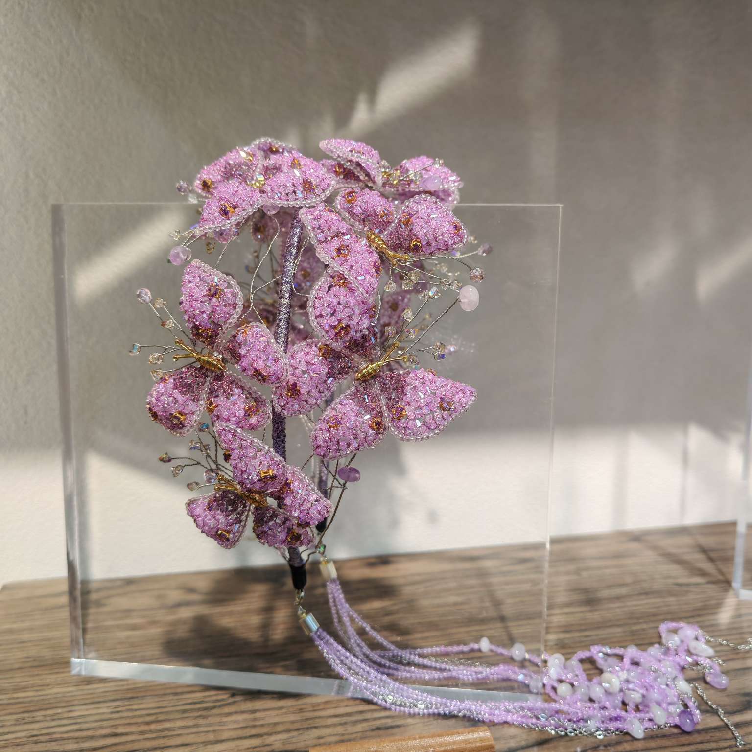 纯手工首饰编织水晶蝴蝶流苏发箍