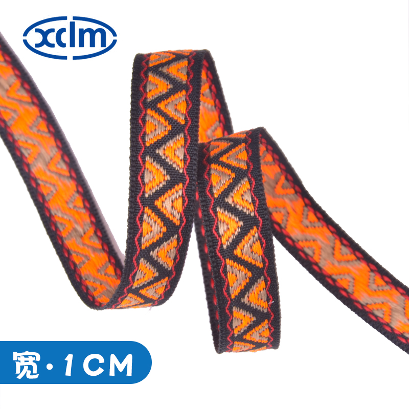 1.4cm ethnic webbing accessories, triangular polyester decorative materials, colored jacquard ribbons, edging fabric strips, and clothing accessories pic 3