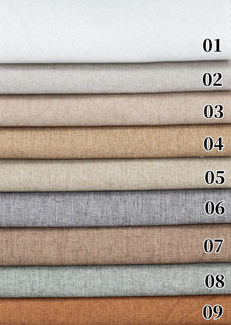 Factory wholesale fine linen fabric sofa fabric, imitation linen throw pillows, tablecloths, luggage and plain polyester decorative fabric at special prices detail image 7