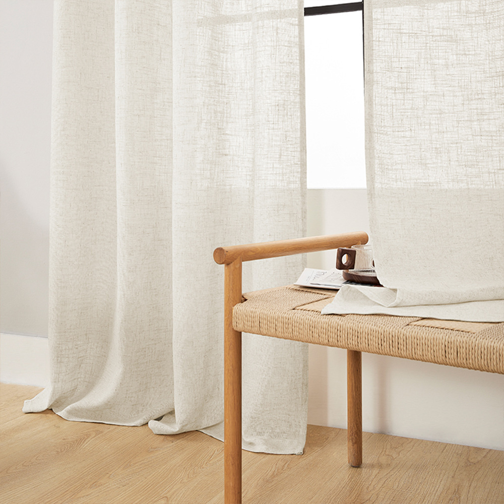 纱帘亚麻纱穿杆打孔短帘curtains