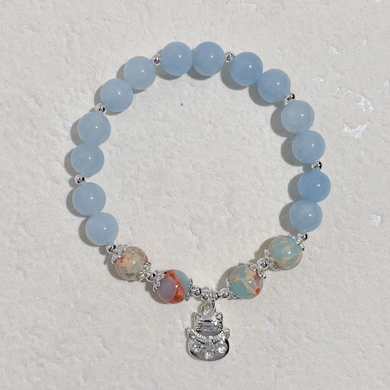 Wholesale of high-end and simple aquamarine bracelet gifts for women Item Picture
