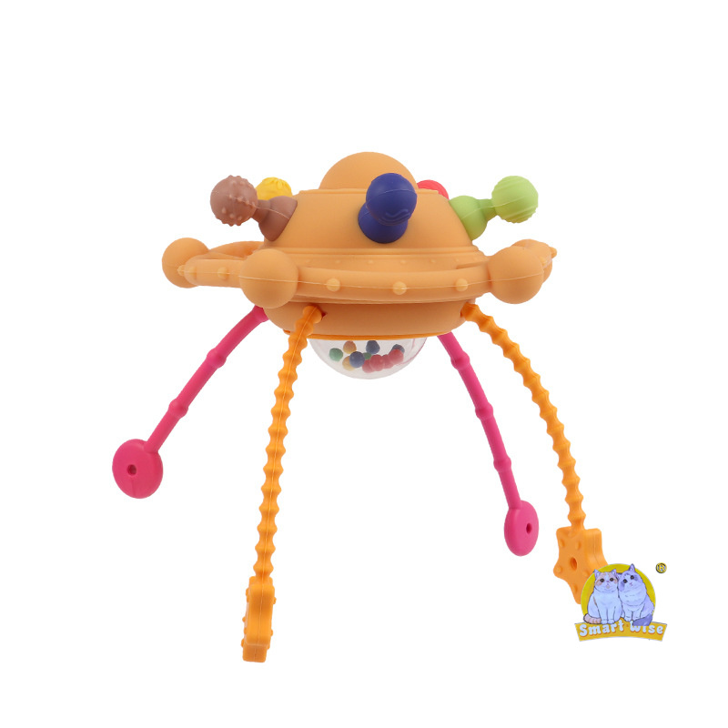 Cross-border new baby silicone teething ring, food-grade biting rubber, Manhattan hand-held ball, baby teething toy Item Picture