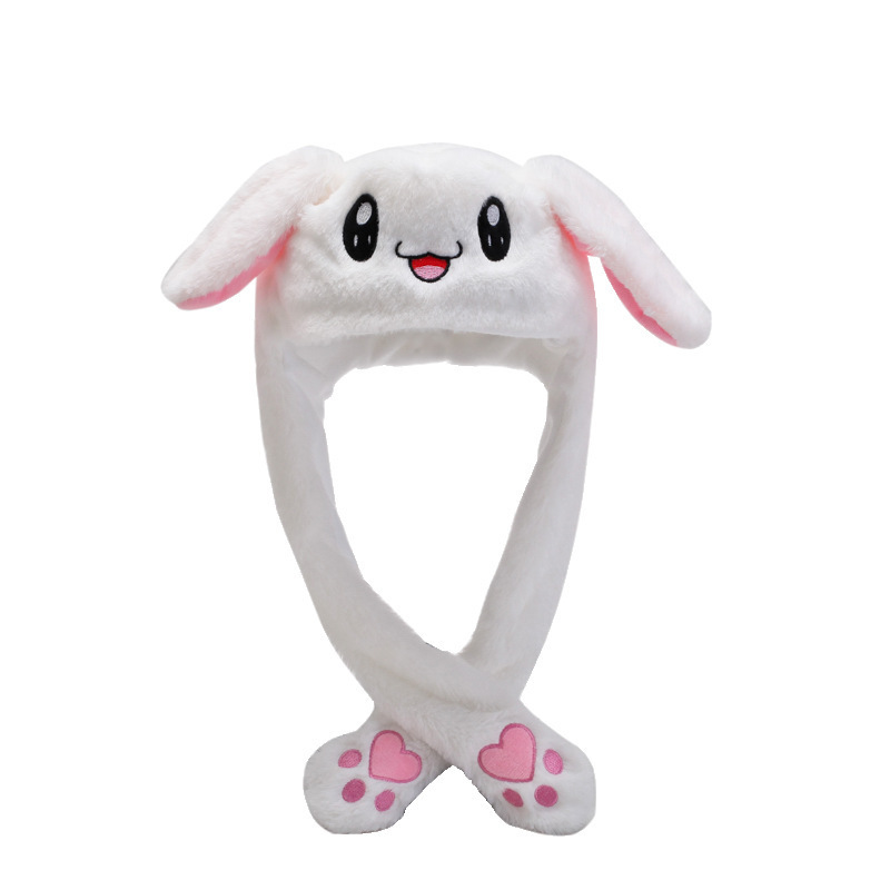 Parent-child style plush ear-moving hat, cartoon lighting hat, long ear-glowing hat, Douyin rabbit hat, children's headwear, hairpin, cute for children in summer details Picture