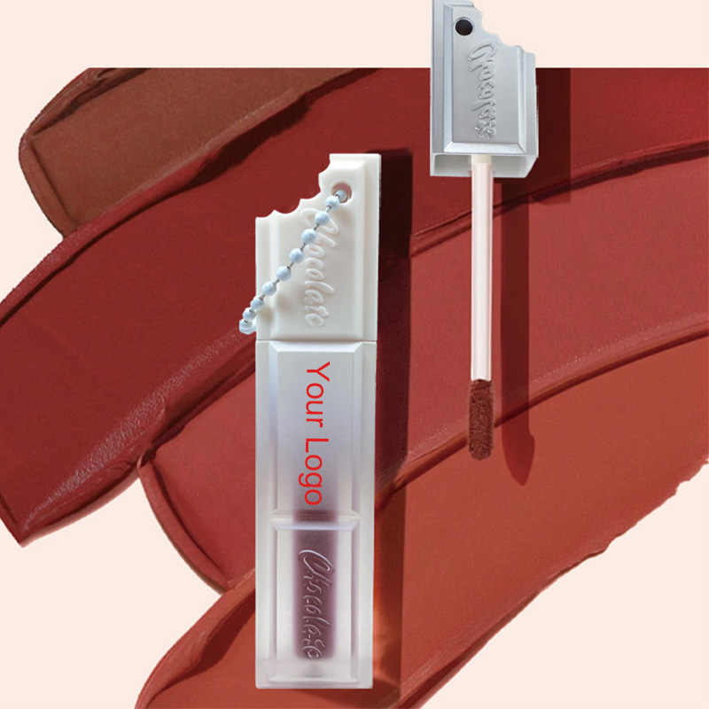 Cross-border specialty colgante de chocolate mate brillo de labios blancos mud color de larga duración no fácil de alcanzar colgante de taza lápiz labial belleza transfronteriza wholesale colgante brillo de labios Specification image